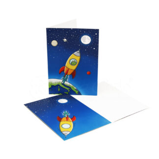 Grusskarte | Corona auf den Mond schiessen